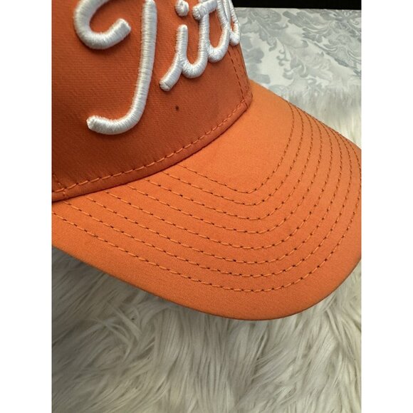 Titleist Footjoy Pro V1 New Era Orange Embroidered Golf Hat Cap Size Small/ Med - Picture 9 of 10